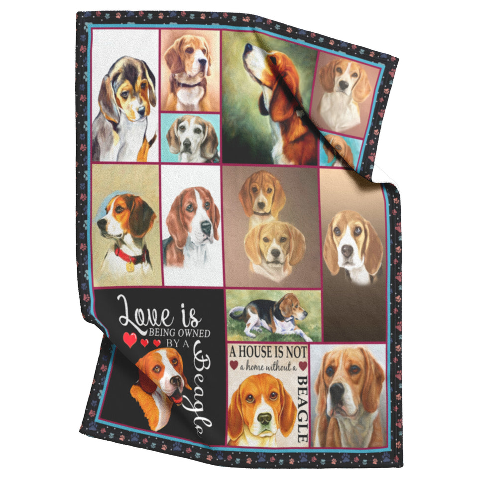 Beagle Blanket, Love Is Being Owned By A Beagle Fleece, Sherpa Blanket