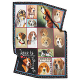 Beagle Blanket, Love Is Being Owned By A Beagle Fleece, Sherpa Blanket