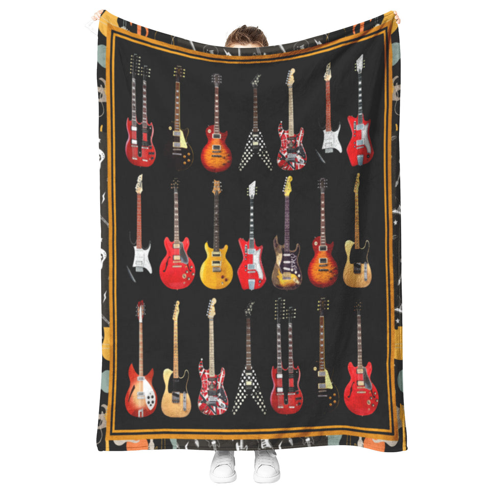 Beatles Guitar Blanket  Quilt lam lai
