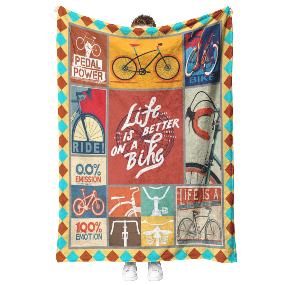 Bicycle Blanket, Life is better on a bike Fleece copy
