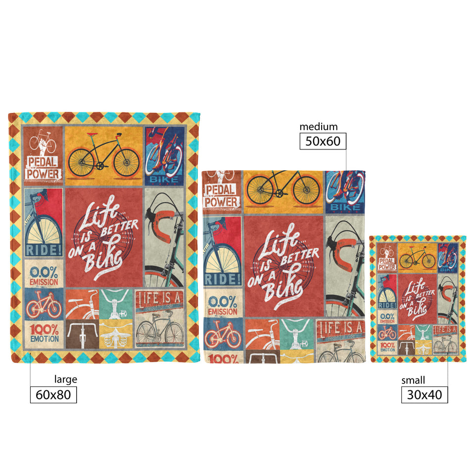 Bicycle Blanket, Life is better on a bike Fleece copy