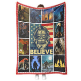 Bigfoot Blanket, Bigfoot Believe Fleece, Sherpa Blanket