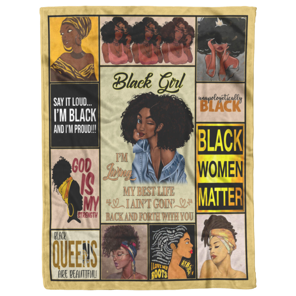 Black Girl Blanket - African American Woman Painting Fleece copy