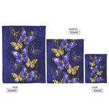 Blue Gold Butterfly Blanket