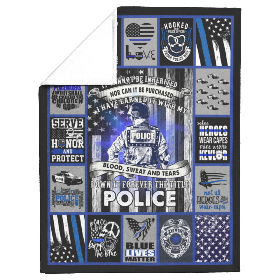 Blue Lives Matter Blanket American Thin Blue Line Police Fleece, copy