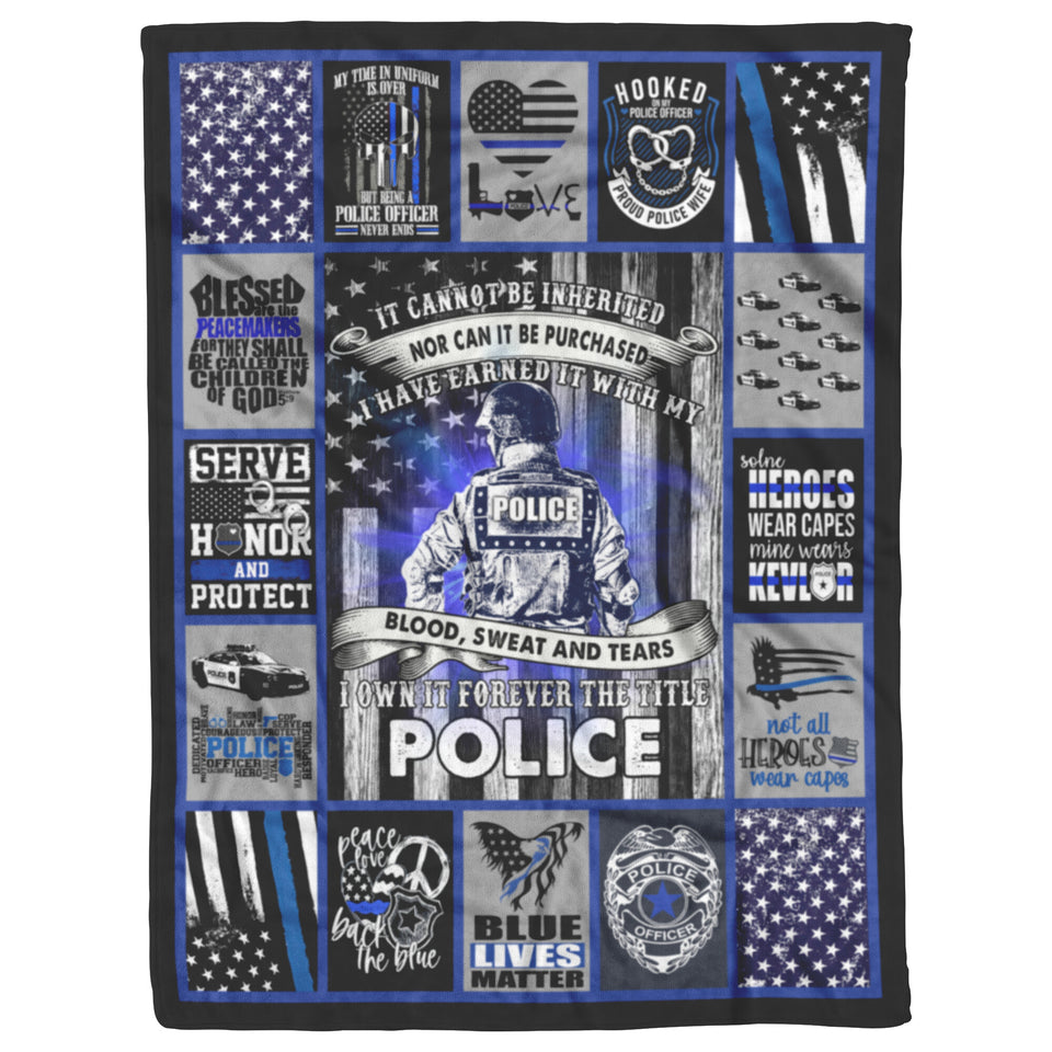 Blue Lives Matter Blanket American Thin Blue Line Police Fleece, copy
