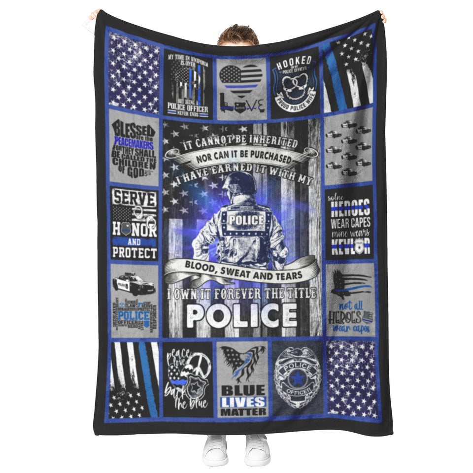 Blue Lives Matter Blanket American Thin Blue Line Police Fleece, copy