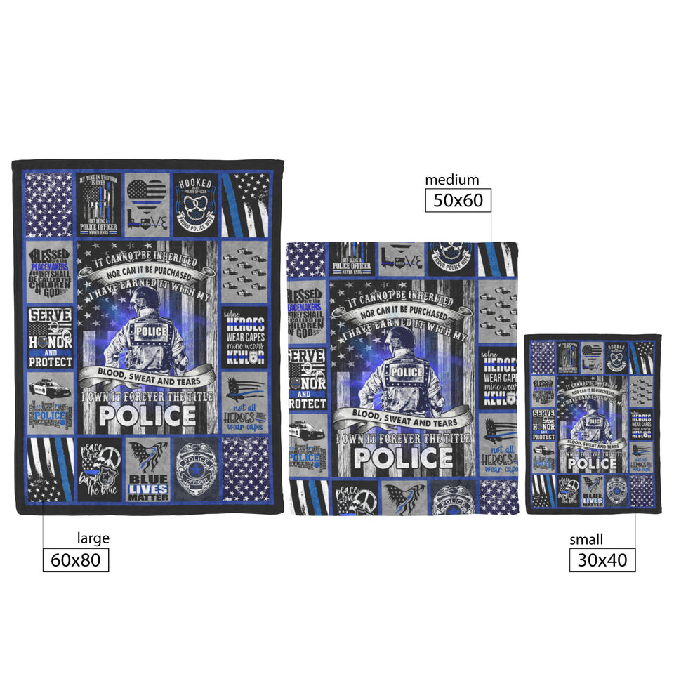 Blue Lives Matter Blanket American Thin Blue Line Police Fleece, copy