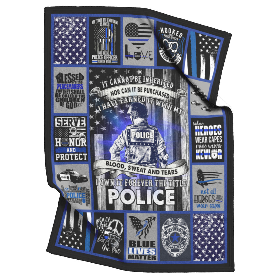 Blue Lives Matter Blanket American Thin Blue Line Police Fleece, copy