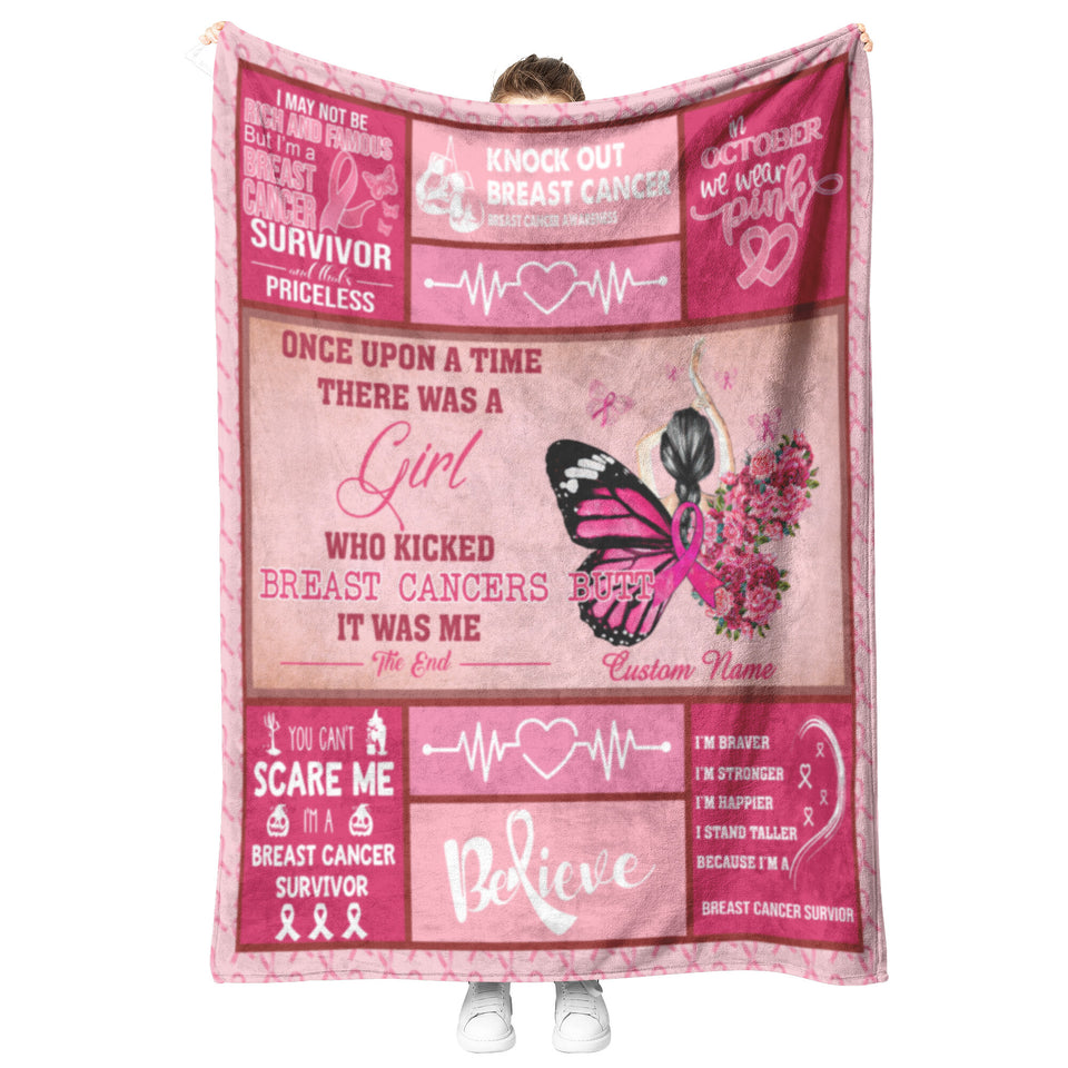 Breast Cancer Awareness Blanket, Breast Cancer Survivor Gifts copy