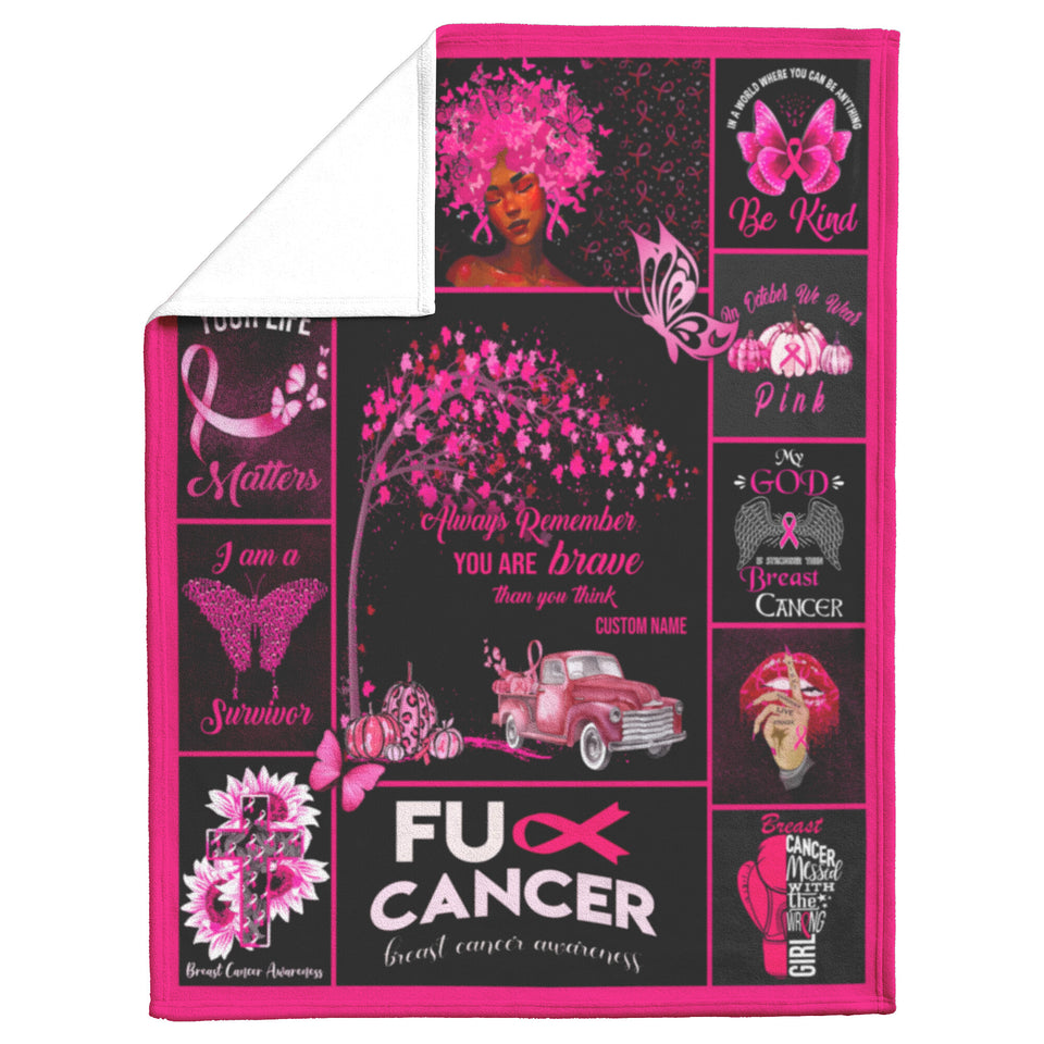 Breast Cancer Blanket, You are Braver Throw Blankets