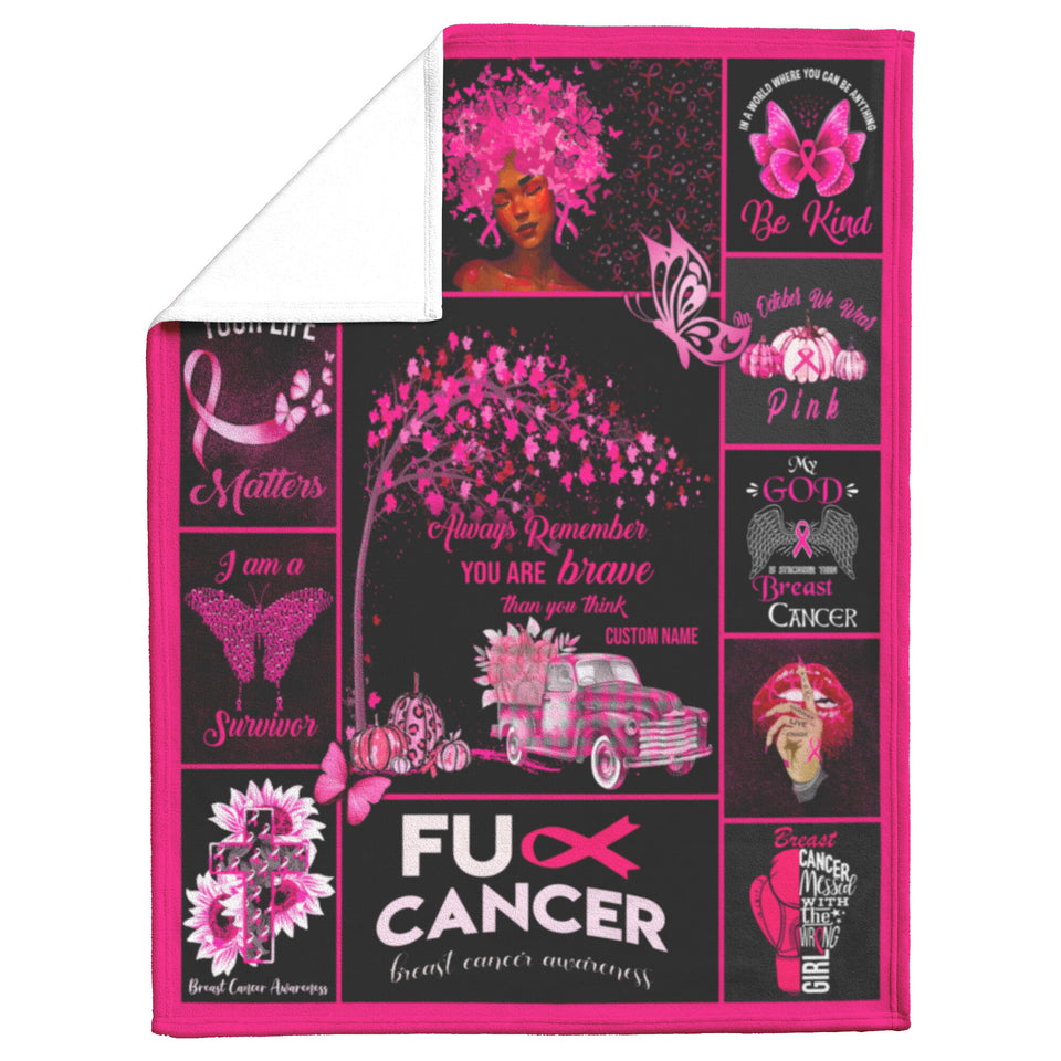 Breast Cancer Blanket, You are Braver Throw Blankets copy
