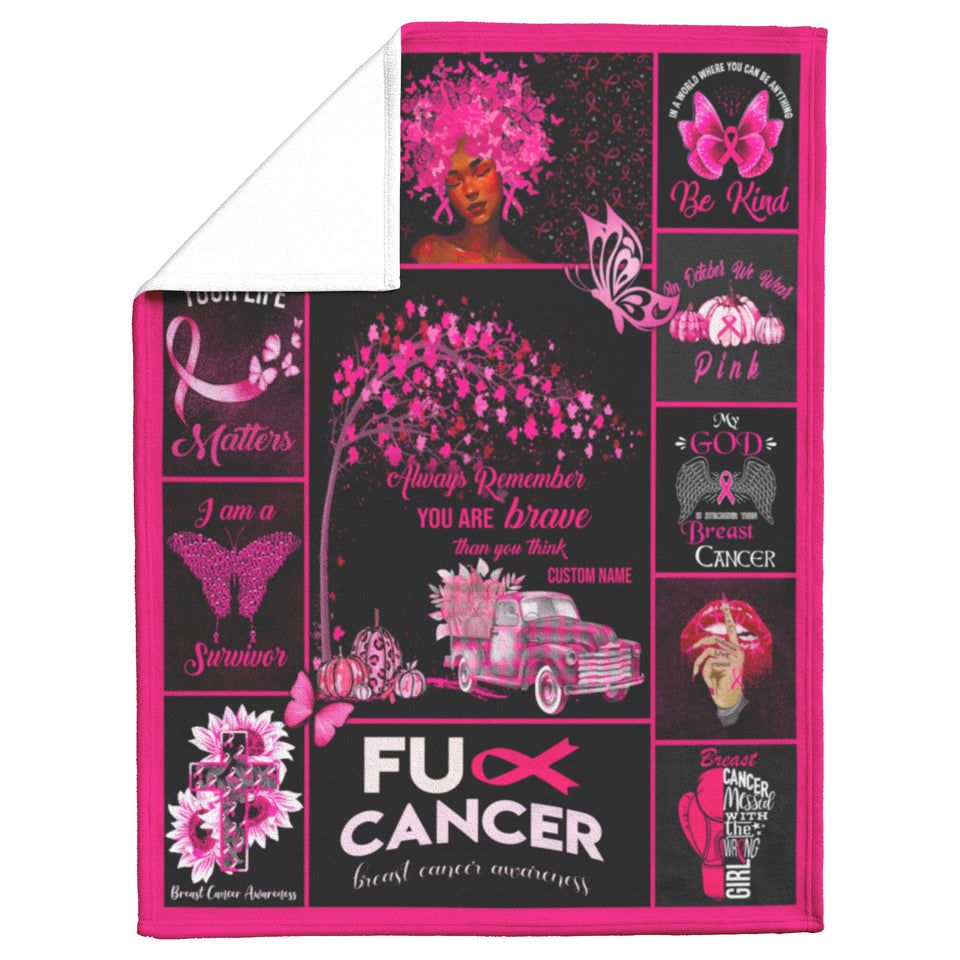 Breast Cancer Blanket, You are Braver Throw Blankets copy