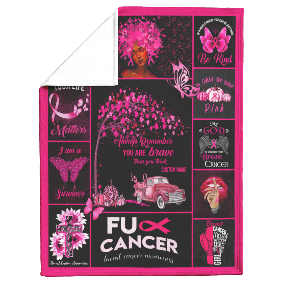 Breast Cancer Blanket, You are Braver Throw Blankets