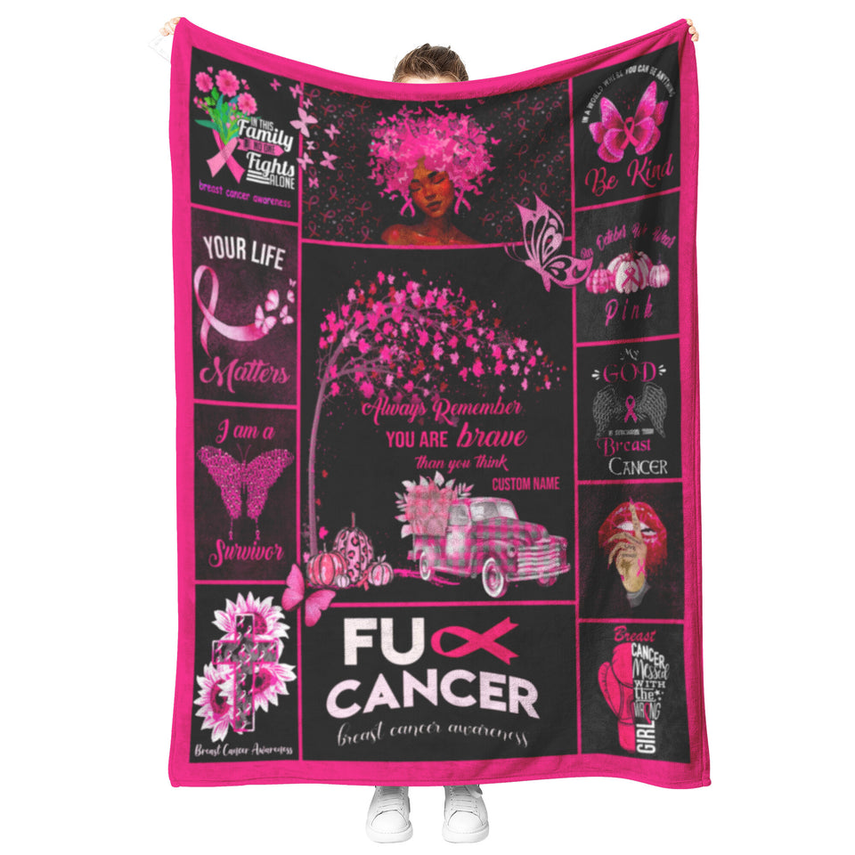 Breast Cancer Blanket, You are Braver Throw Blankets copy