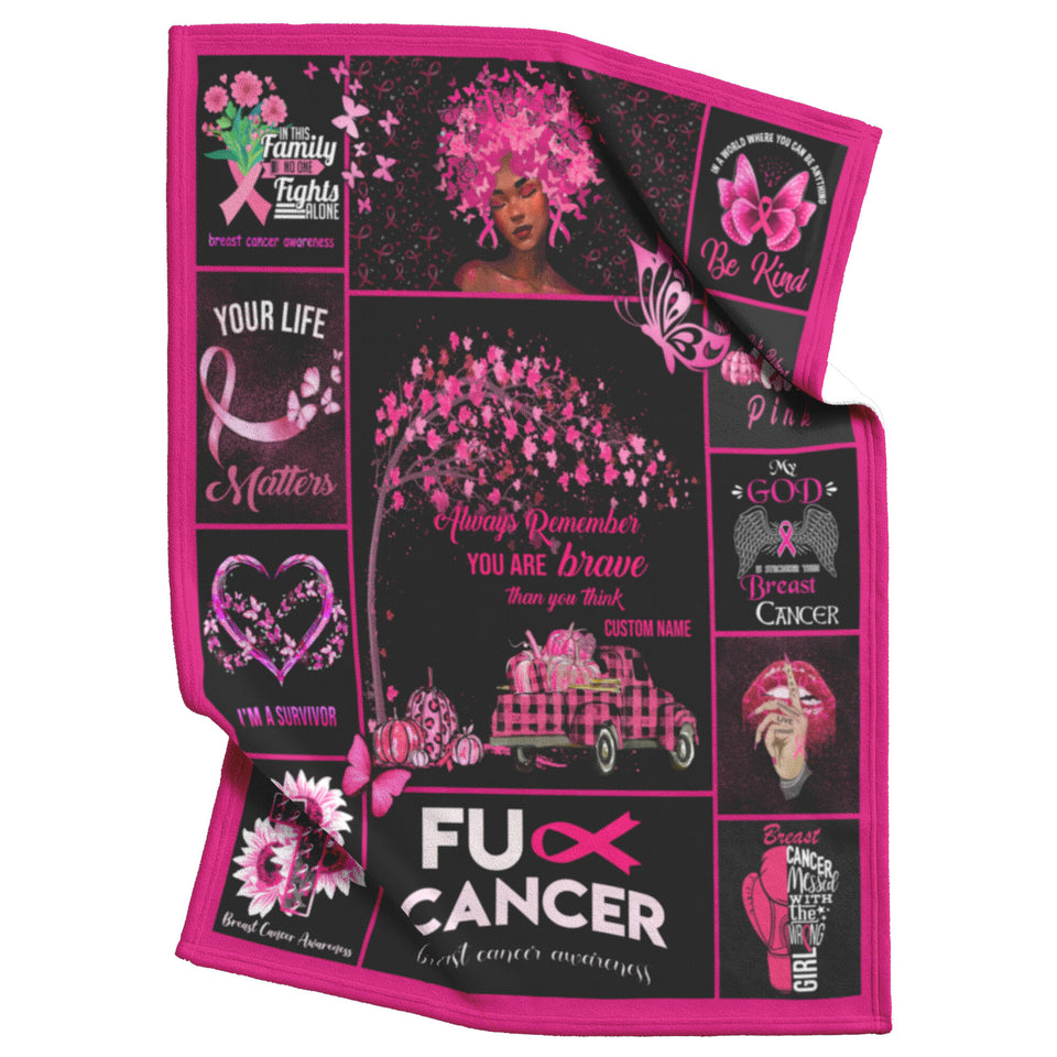 Breast Cancer Blanket, You are Braver Throw Blankets