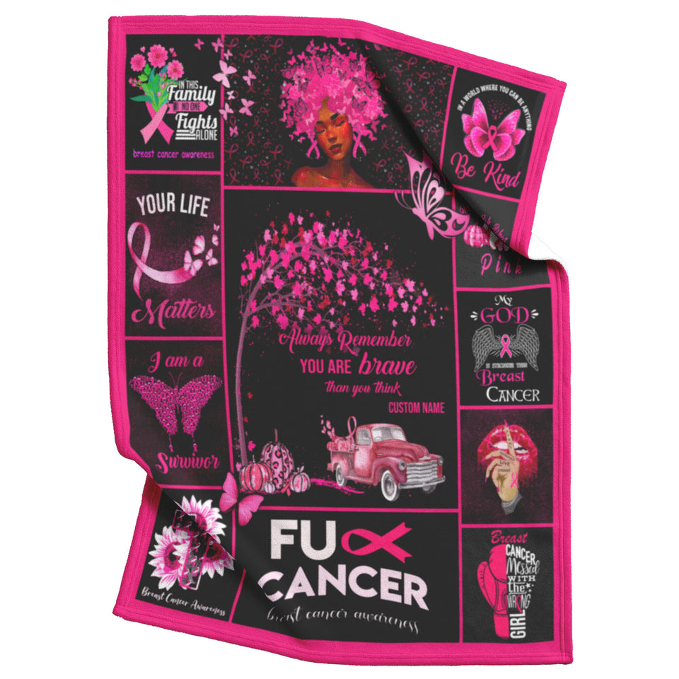 Breast Cancer Blanket, You are Braver Throw Blankets