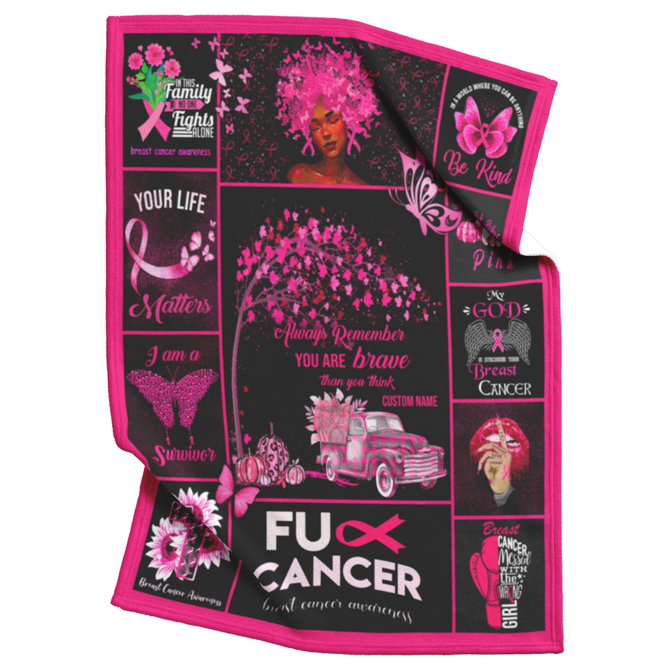 Breast Cancer Blanket, You are Braver Throw Blankets copy