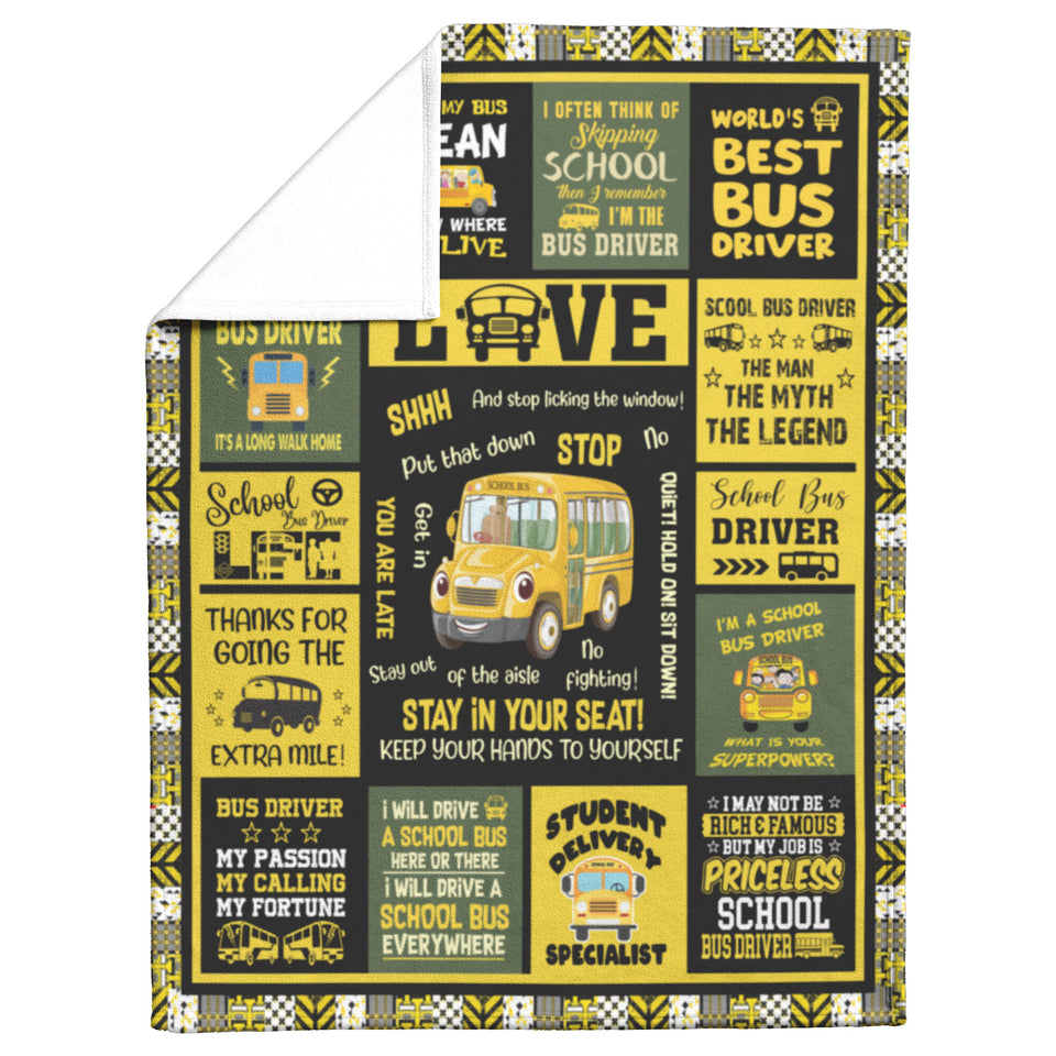 Bus Driver Appreciation Gifts Blanket - School Bus Driver Gifts Throw Blanket copy