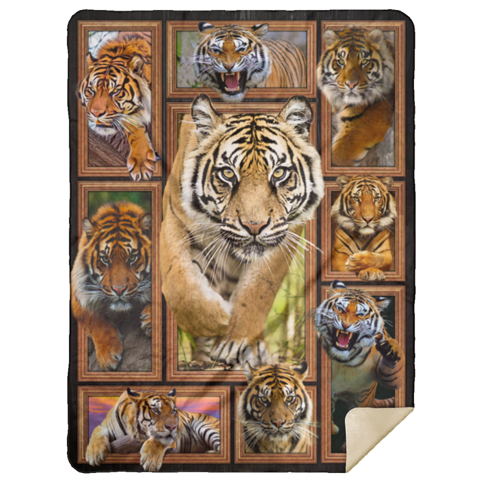 TIGERS Blanket, Tiger 3D Fleece, Sherpa Blanket, Tiger Lover Gift Ideas - MSHL Premium Mink Sherpa Blanket 60x80