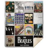 The Beatles Blanket The Beatles Albums Quilt Fleece Sherpa Throw - MSHM Premium Mink Sherpa Blanket 50x60