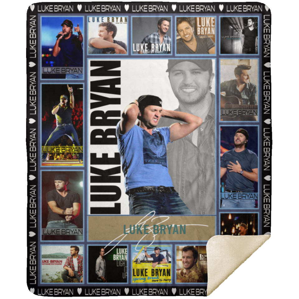 Luke Bryan Blanket, Luke Bryan Fleece, Sherpa Blanket For Fans MSHM Premium Mink Sherpa Blanket 50x60