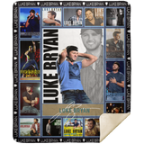 Luke Bryan Blanket, Luke Bryan Fleece, Sherpa Blanket For Fans MSHM Premium Mink Sherpa Blanket 50x60