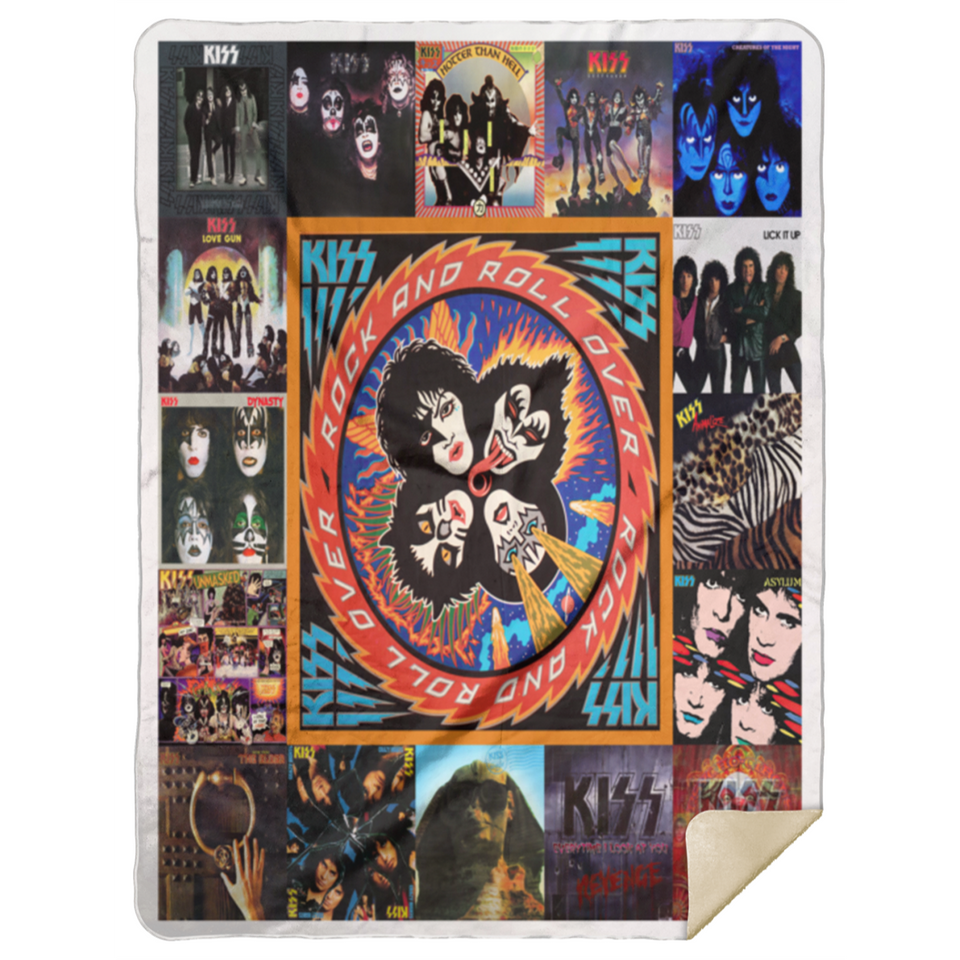Kiss Blanket Kiss Rock Band Quilt Fleece Sherpa Throw Blanket Kiss For Fans - MSHL Premium Mink Sherpa Blanket 60x80