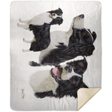 Border Collie Multi  - MSHM Premium Mink Sherpa Blanket 50x60