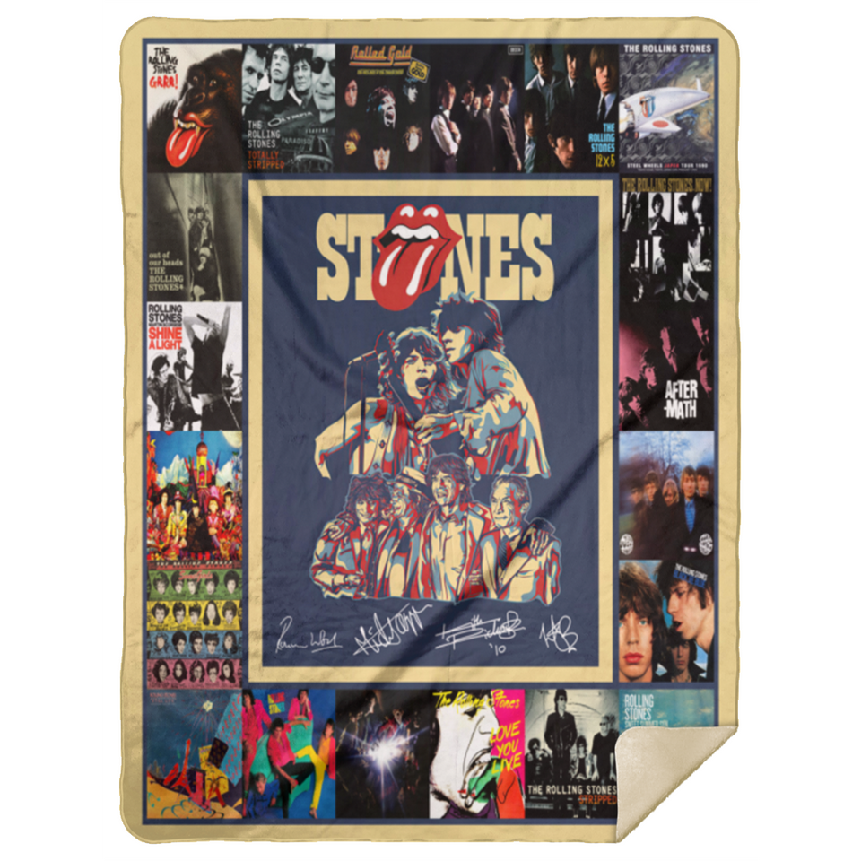 The Rolling Stones Blanket The Rolling Stones For Fans Quilt Fleece Sherpa Throw - MSHL Premium Mink Sherpa Blanket 60x80