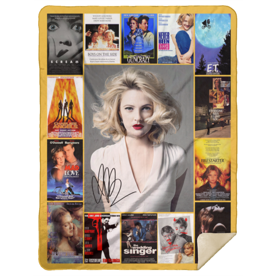 Drew Barrymore Blanket, Drew Barrymore Fleece, Sherpa Blankets For Fans MSHL Premium Mink Sherpa Blanket 60x80