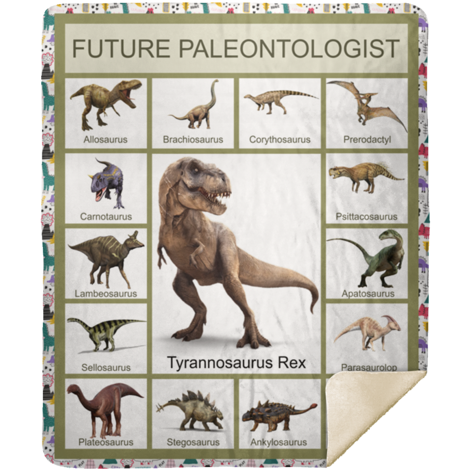 Paleontologist Blanket Future Paleontologist Quilt Fleece Sherpa Throw Blanket - MSHM Premium Mink Sherpa Blanket 50x60