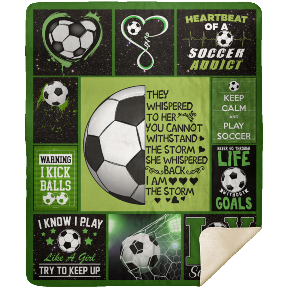 SOCCER Blanket, Soccer - They Whisper Fleece, Sherpa Blanket, Soccer Gift Ideas MSHM Premium Mink Sherpa Blanket 50x60