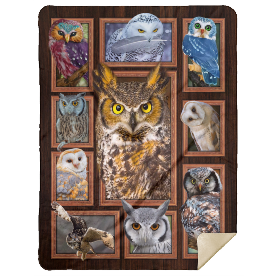 Owl Blanket, Owl 3D Fleece, Sherpa Blanket, Owl Lover Gift Ideas MSHL Premium Mink Sherpa Blanket 60x80