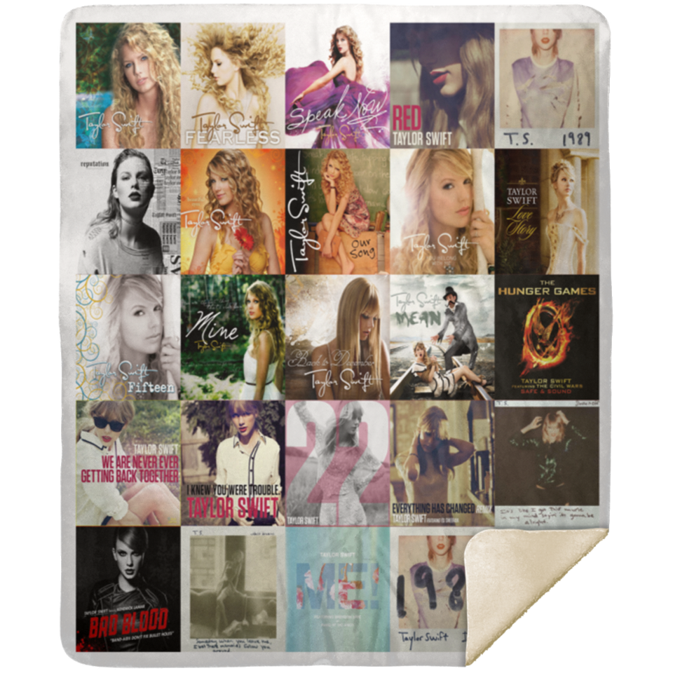 Taylor Swift Blanket, Taylor Swift Quilt, Fleece Sherpa Throw Blankets Quilts MSHM Premium Mink Sherpa Blanket 50x60