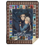 Howl’s Moving Castle Blanket, Howl’s Moving Castle Fleece, Sherpa Blanket Ver 4 MSHL Premium Mink Sherpa Blanket 60x80