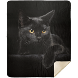 Halloween Black Cat Blanket Soft Fleece Sherpa Blankets Gifts, Black Cat  - MSHM Premium Mink Sherpa Blanket 50x60