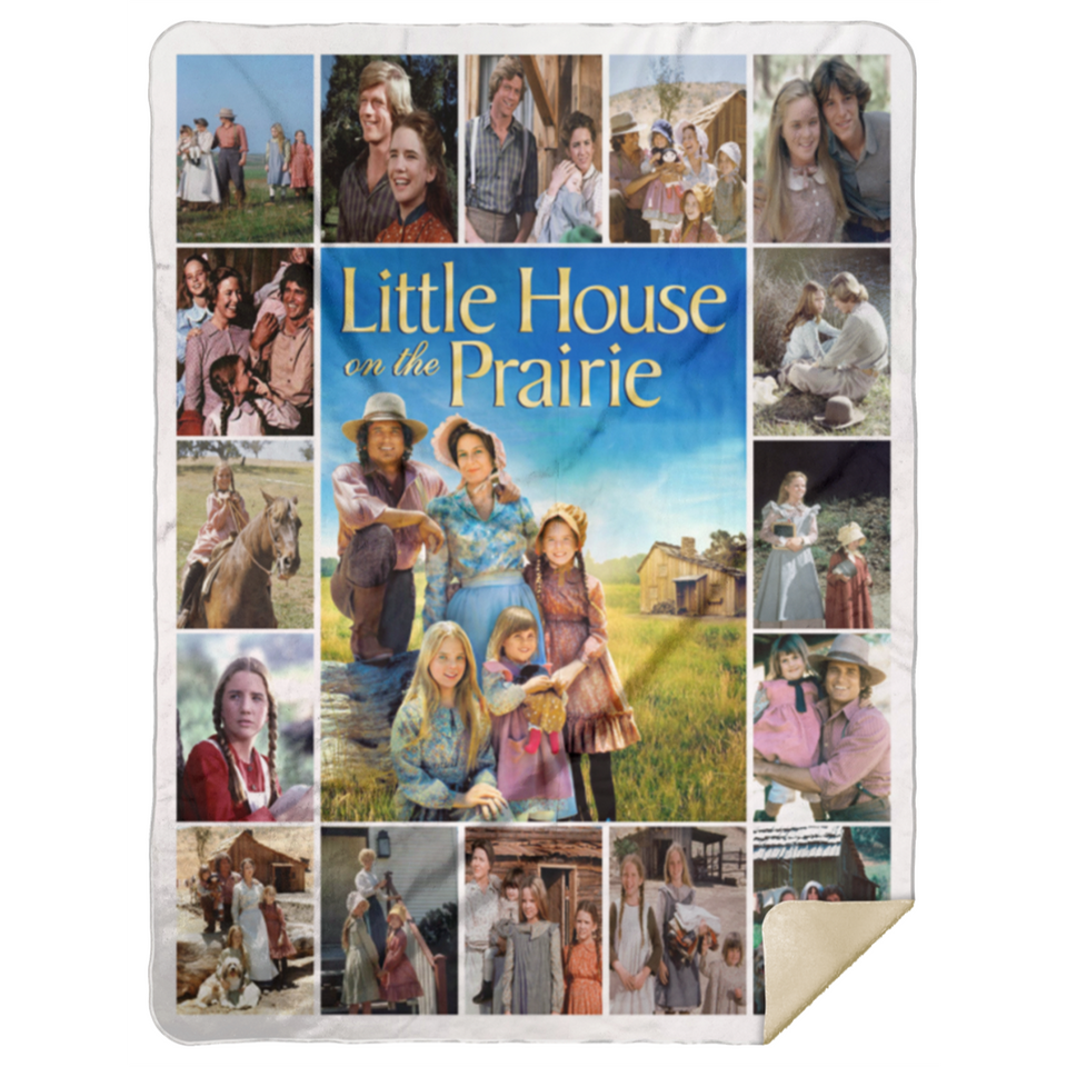 LITTLE HOUSE ON THE PRAIRIE Quilt Fleece Sherpa Throw Blanket for Bedroom Sofa - MSHL Premium Mink Sherpa Blanket 60x80