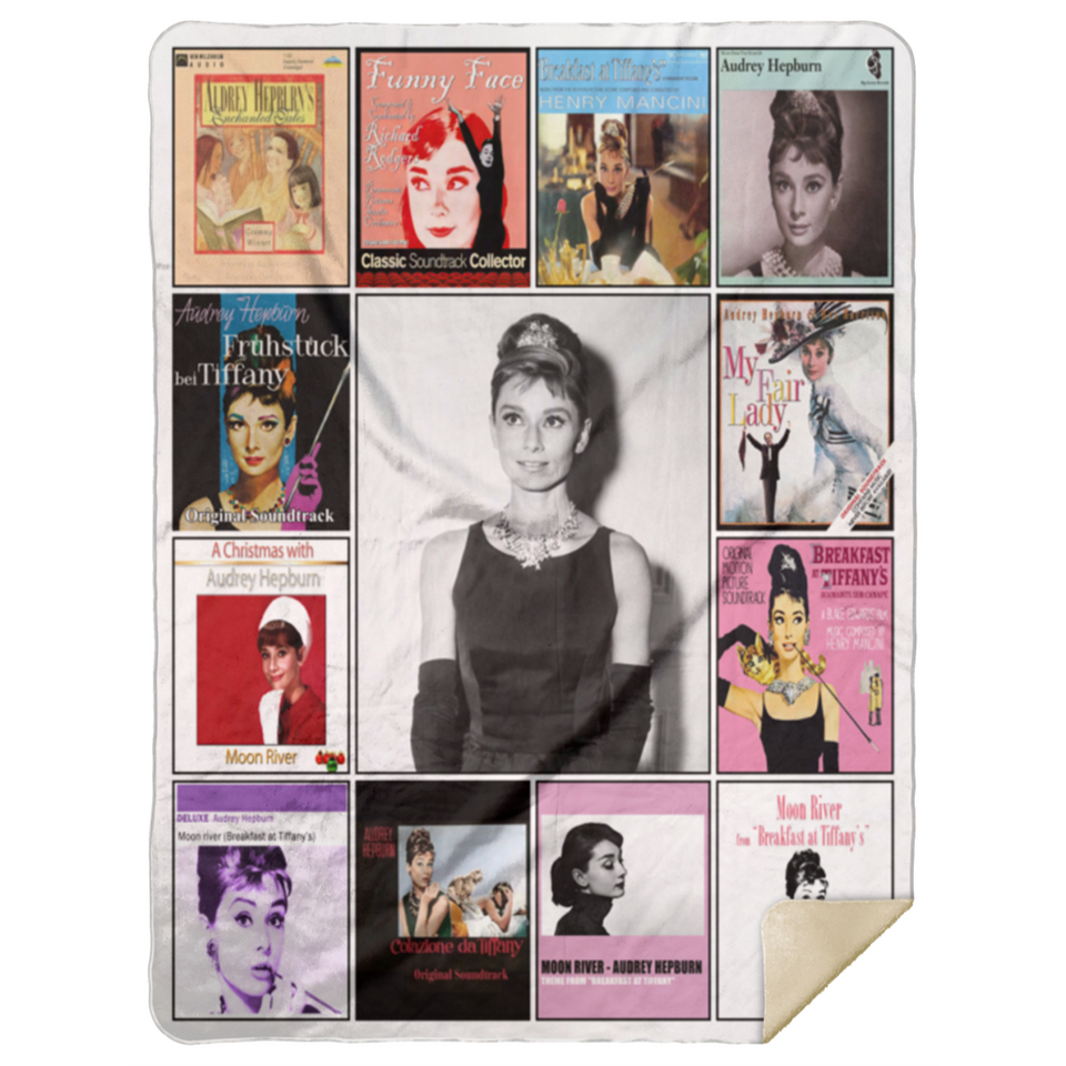 Audrey Hepburn Fleece Sherpa Blanket Quilt Supper Soft Lightweight Blanket for Bedroom Living Room Sofa MSHL Premium Mink Sherpa Blanket 60x80