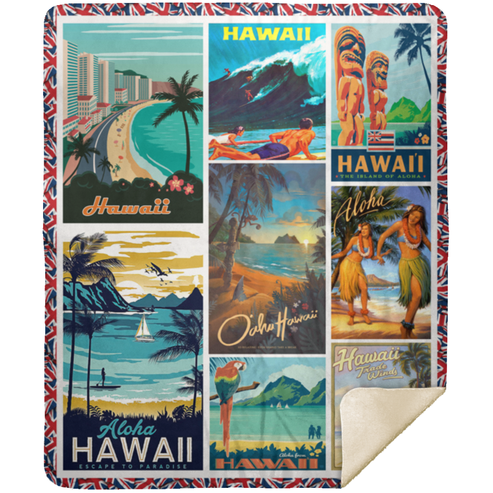Hawaii Blanket, Hawaiian Culture & History Fleece, Sherpa Blanket - MSHM Premium Mink Sherpa Blanket 50x60
