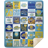 NCAA Southern Jaguars Fleece Sherpa Throw Blanket Quilt for Bedroom Living Room - MSHM Premium Mink Sherpa Blanket 50x60