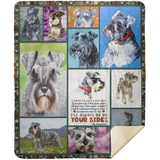 Miniature Schnauzer - Love By Paws Quilt Fleece Sherpa Throw Blanket for Bedroom MSHM Premium Mink Sherpa Blanket 50x60