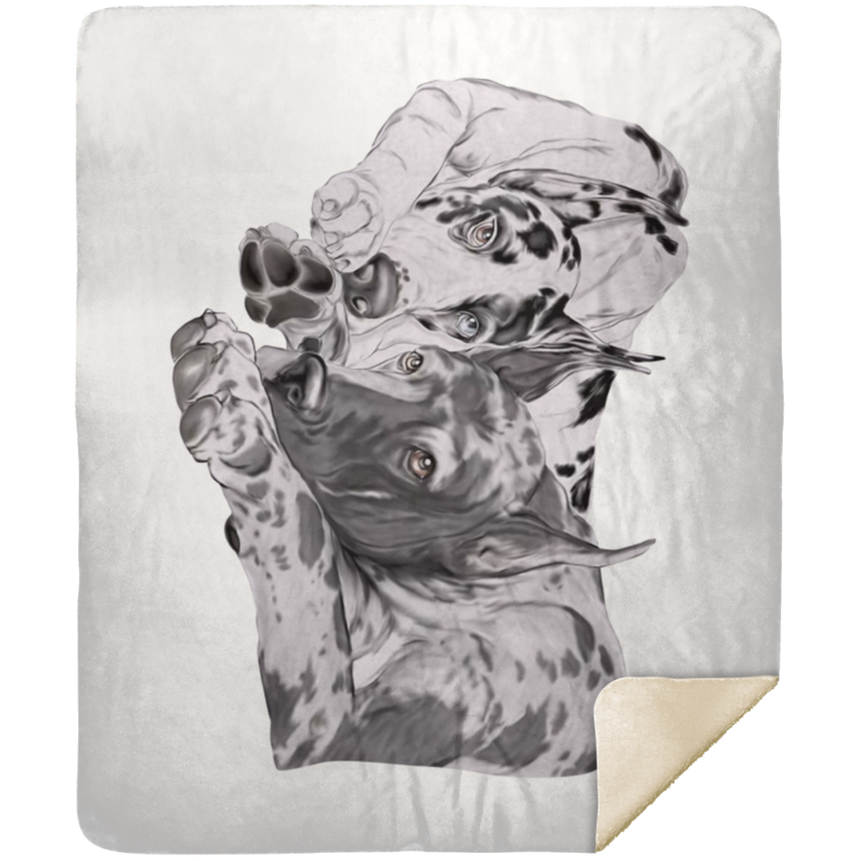 Great Dane Inseparable Blanket Fleece Blanket, Great Dane Inseparable Quilt - MSHM Premium Mink Sherpa Blanket 50x60