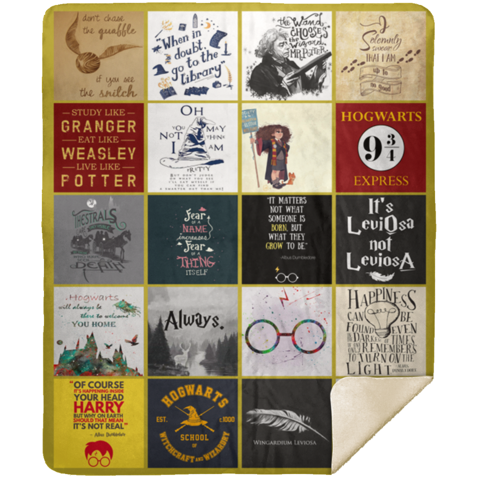 Harry Potter Blanket, Harry Potter Fleece, Sherpa Blankets - MSHM Premium Mink Sherpa Blanket 50x60
