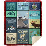 Maine Blanket, Maine State Fleece, Sherpa Blanket, Made In Maine MSHM Premium Mink Sherpa Blanket 50x60