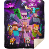 Minecraft Blanket, Game Themed 3D Printed Fleece, Sherpa Blanket Soft Warm - MSHM Premium Mink Sherpa Blanket 50x60