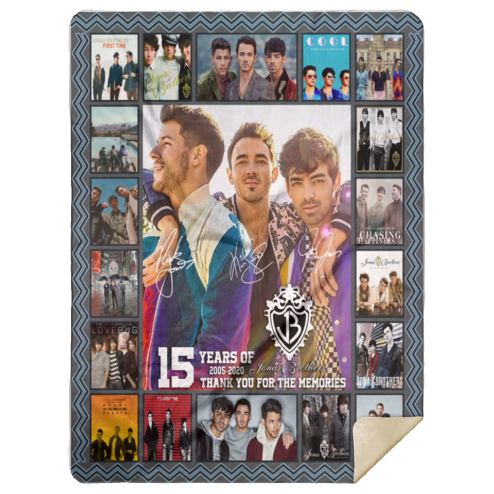 Jonas Brothers Happiness Begins Tour Quilt Fleece Sherpa Throw Blanket - MSHL Premium Mink Sherpa Blanket 60x80