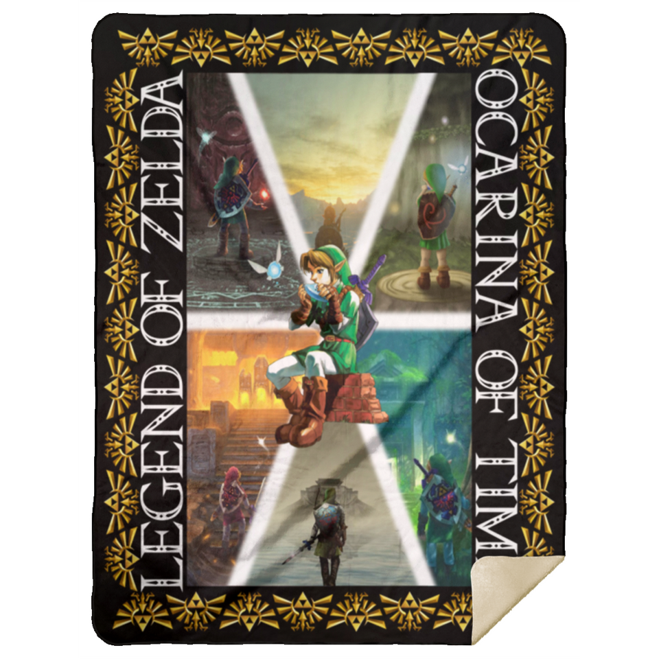 The Legend of Zelda: Ocarina of Time Blanket, Zelda Dungeon Fleece Blanket MSHL Premium Mink Sherpa Blanket 60x80