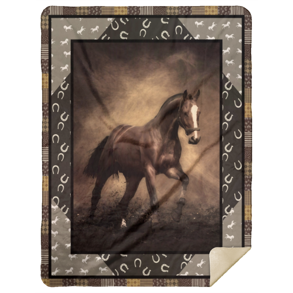 Horse Blanket, Horse Fleece, Sherpa Blanket Super Soft Comfy Warm Plush MSHL Premium Mink Sherpa Blanket 60x80