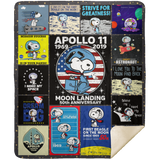 Snoopy Blanket Apollo 11 Quilt Fleece Sherpa Throw Quilt Blanket Funny Snoopy - MSHM Premium Mink Sherpa Blanket 50x60
